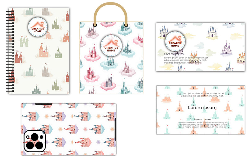 Pastel Castle Pattern Clipart Bundle - CraftNest - Digital Crafting and Art