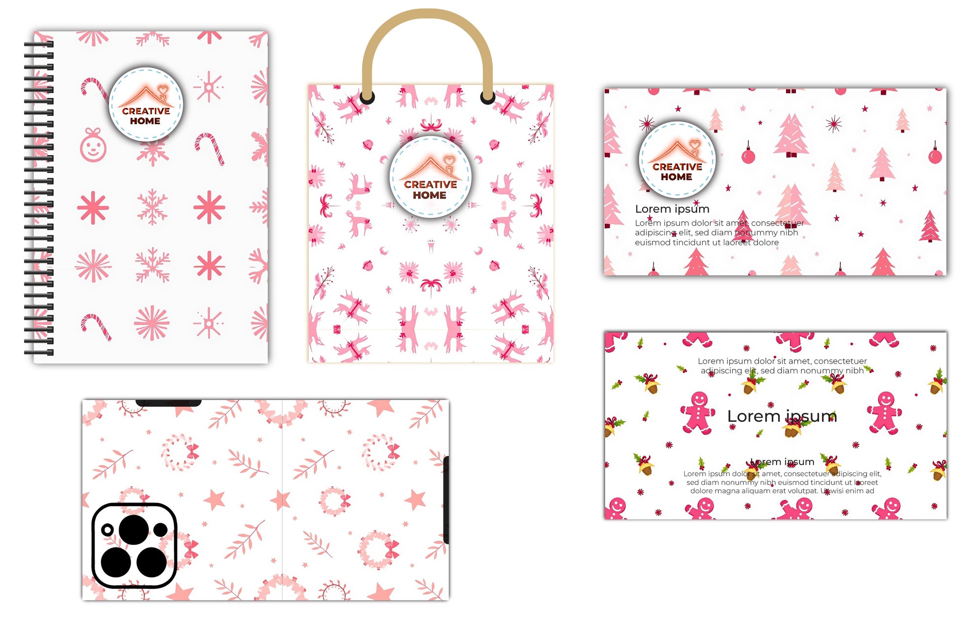Minimalist Pink Christmas Clipart Bundle - CraftNest - Digital Crafting and Art