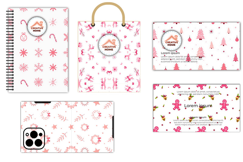 Minimalist Pink Christmas Clipart Bundle - CraftNest - Digital Crafting and Art