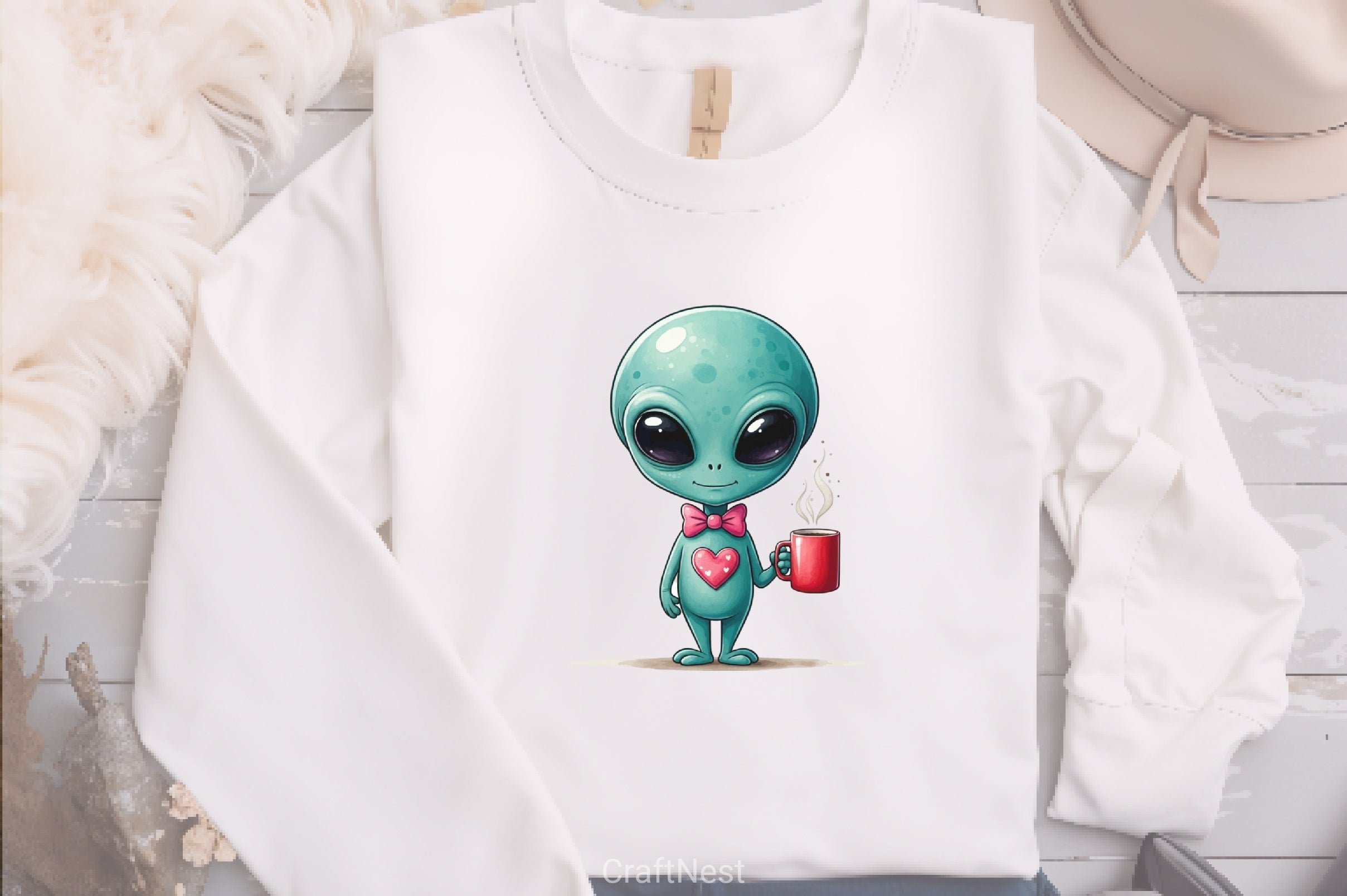 Valentine Aliens Clipart Bundle - CraftNest - Digital Crafting and Art