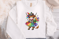 Mardi Gras Highland Cow Clipart Bundle 4 - CraftNest - Digital Crafting and Art