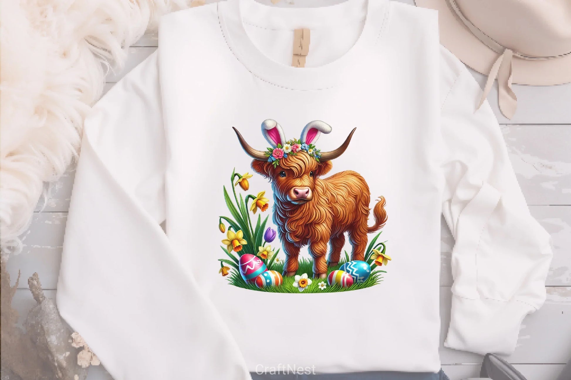 Easter Highland Cow Clipart Bundle 2 - CraftNest - Digital Crafting and Art