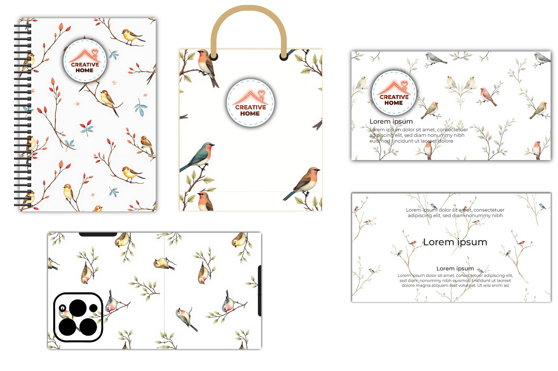 Delicate Bird Pattern Clipart Bundle - CraftNest - Digital Crafting and Art