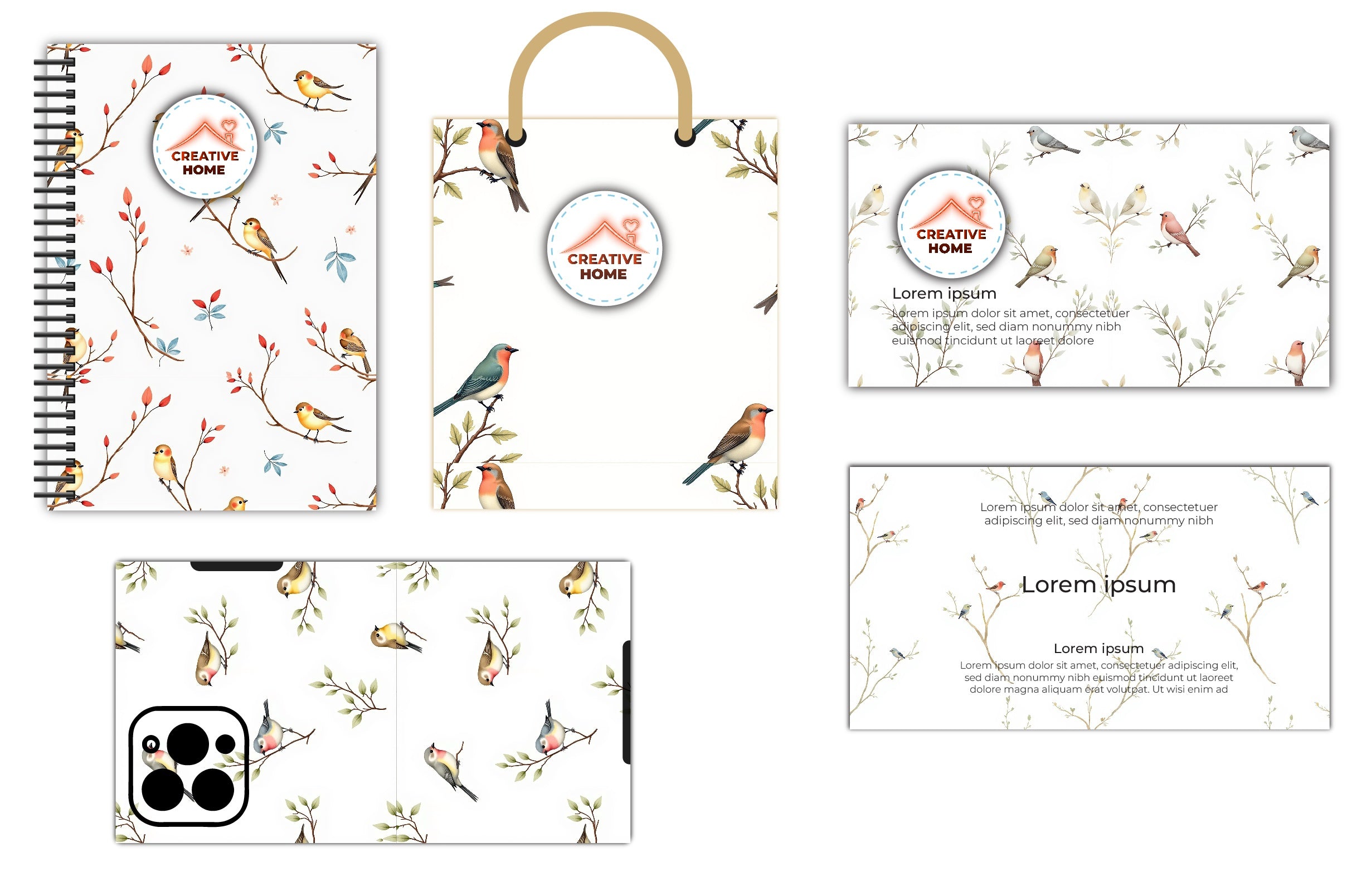 Delicate Bird Pattern Clipart Bundle - CraftNest - Digital Crafting and Art