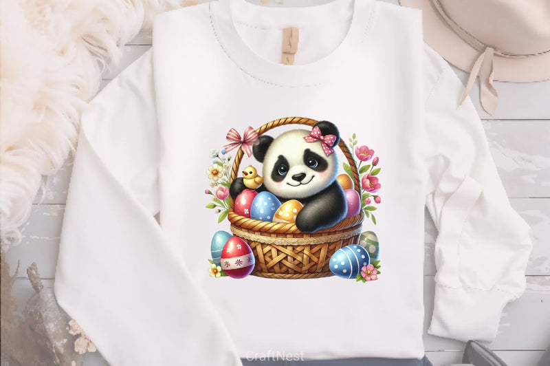 Panda Easter Basket Clipart Bundle - CraftNest - Digital Crafting and Art