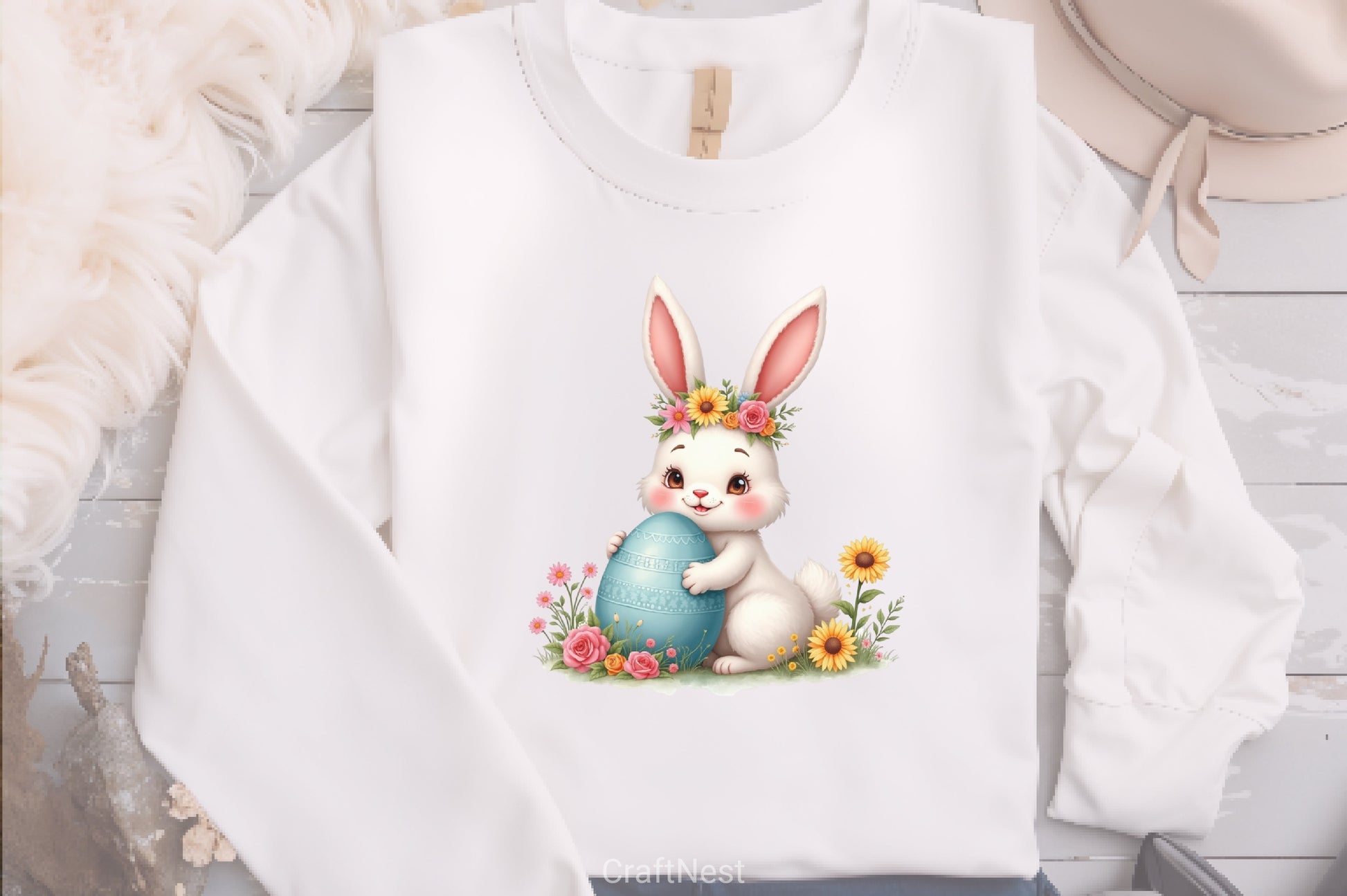 Cute Bunny Easter Clipart Bundle - CraftNest - Digital Crafting and Art