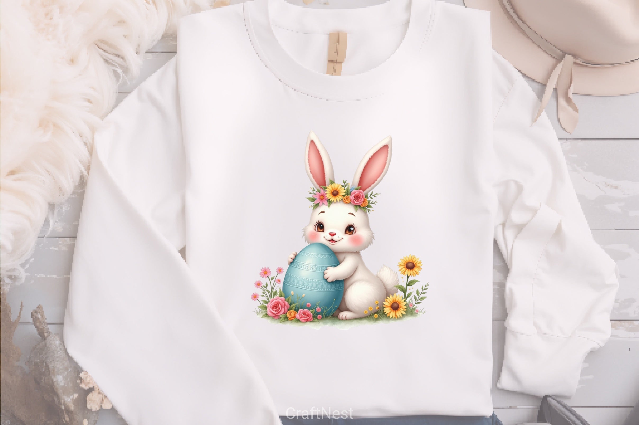 Cute Bunny Easter Clipart Bundle - CraftNest - Digital Crafting and Art