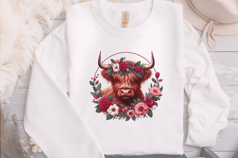 Valentine's Highland Cow Clipart Bundle 29 - CraftNest - Digital Crafting and Art