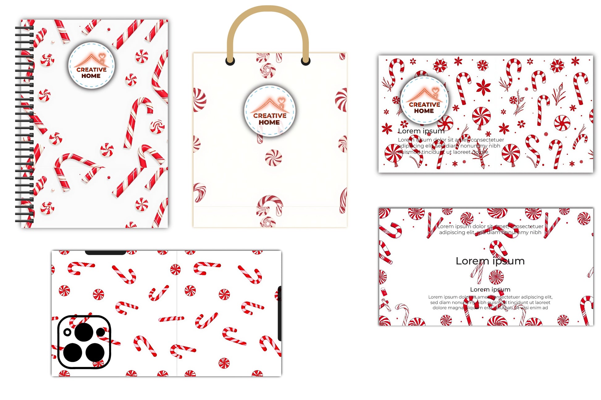 Festive Candy Cane Clipart Bundle - CraftNest - Digital Crafting and Art