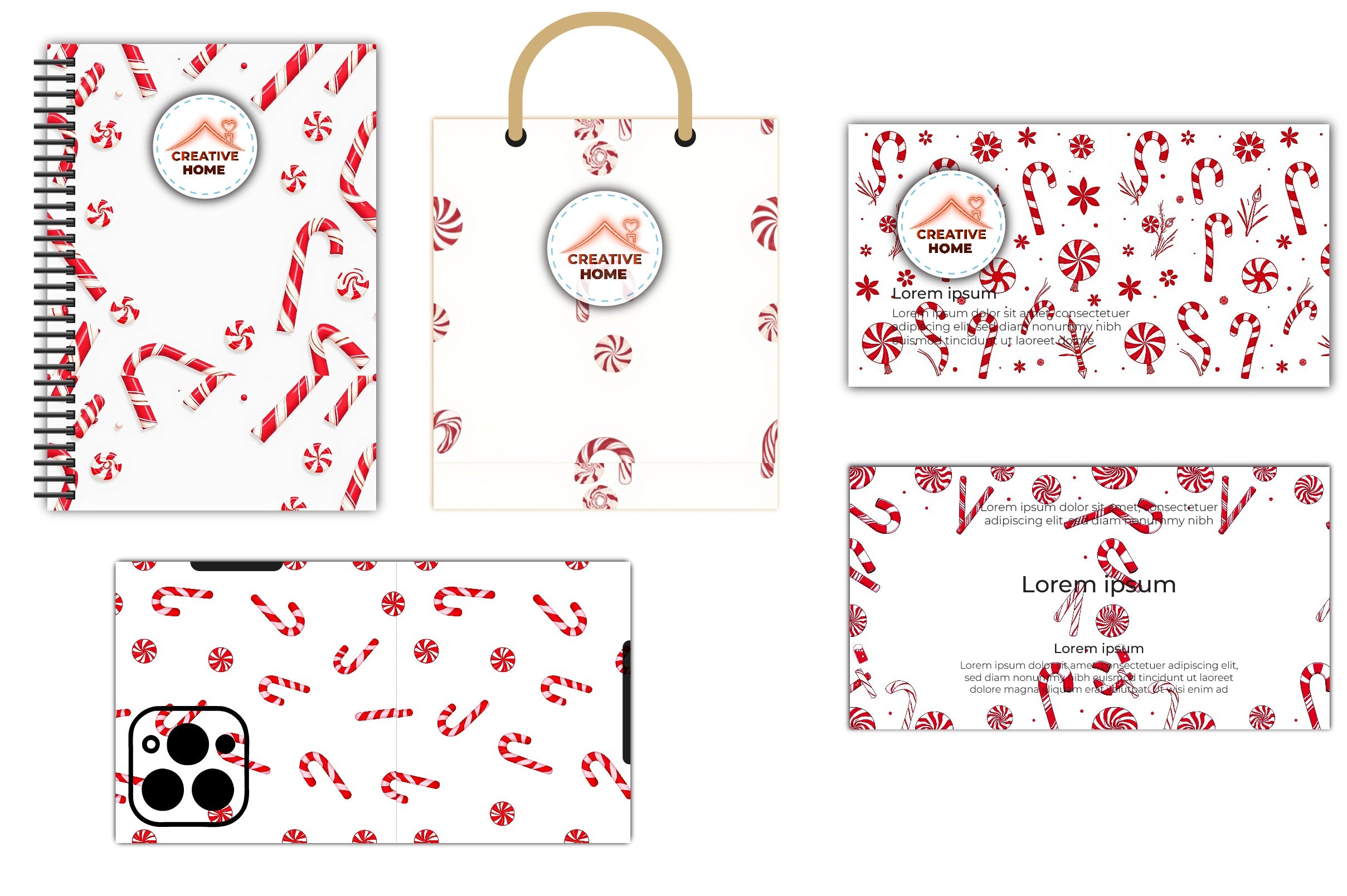 Festive Candy Cane Clipart Bundle - CraftNest - Digital Crafting and Art