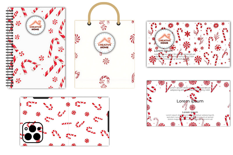Festive Candy Cane Clipart Bundle - CraftNest - Digital Crafting and Art