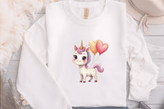 Baby Unicorn Heart Balloons Clipart Bundle - CraftNest - Digital Crafting and Art