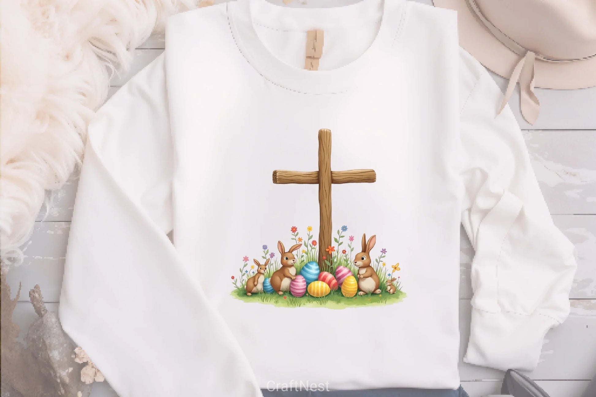 Easter Cross Rabbits Clipart Bundle - CraftNest - Digital Crafting and Art