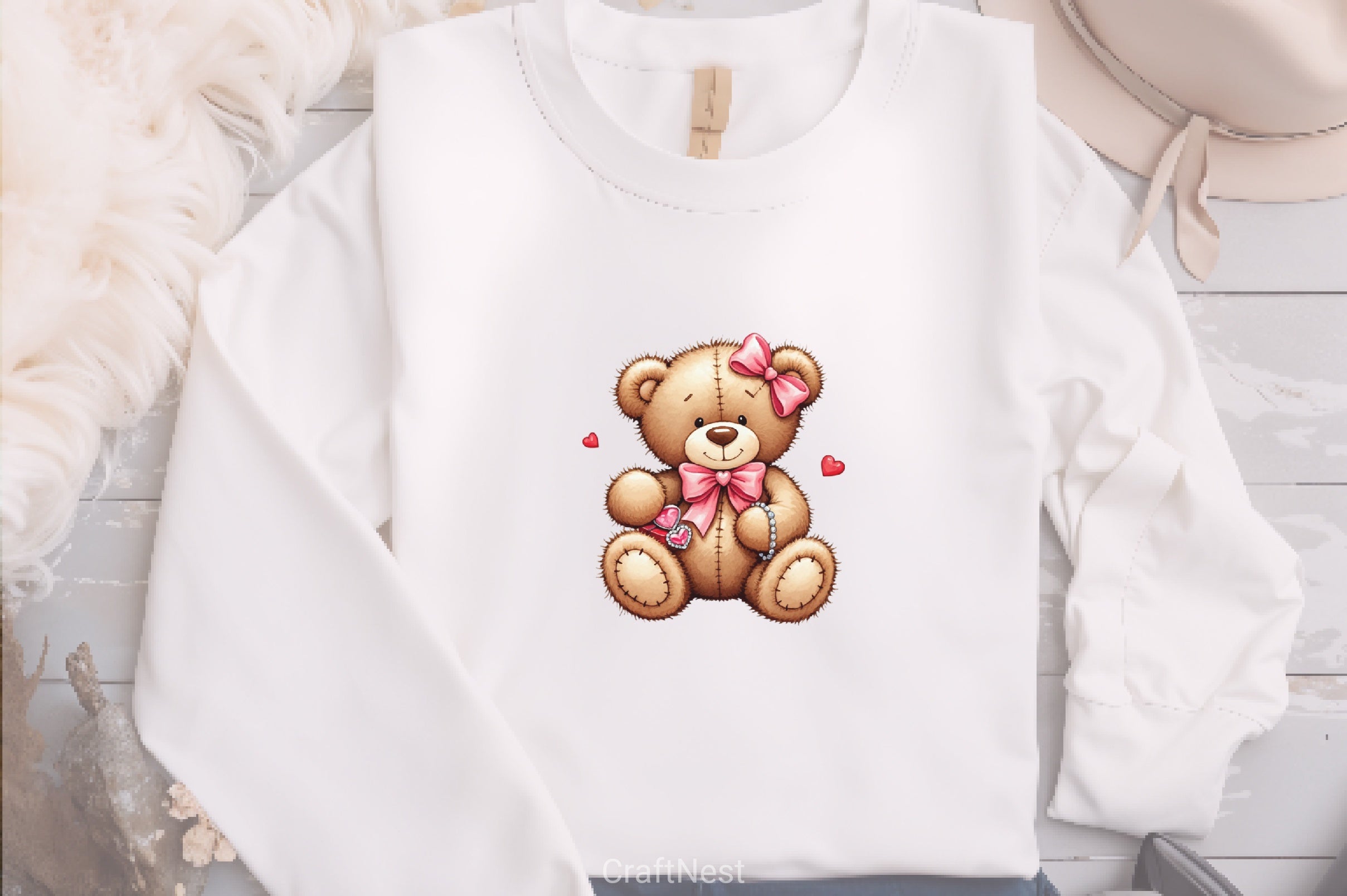 Valentine's Day Teddy Bear Clipart Bundle 3 - CraftNest - Digital Crafting and Art