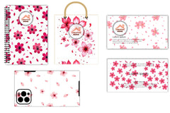 Cherry Blossom Pattern Digital Paper - CraftNest - Digital Crafting and Art