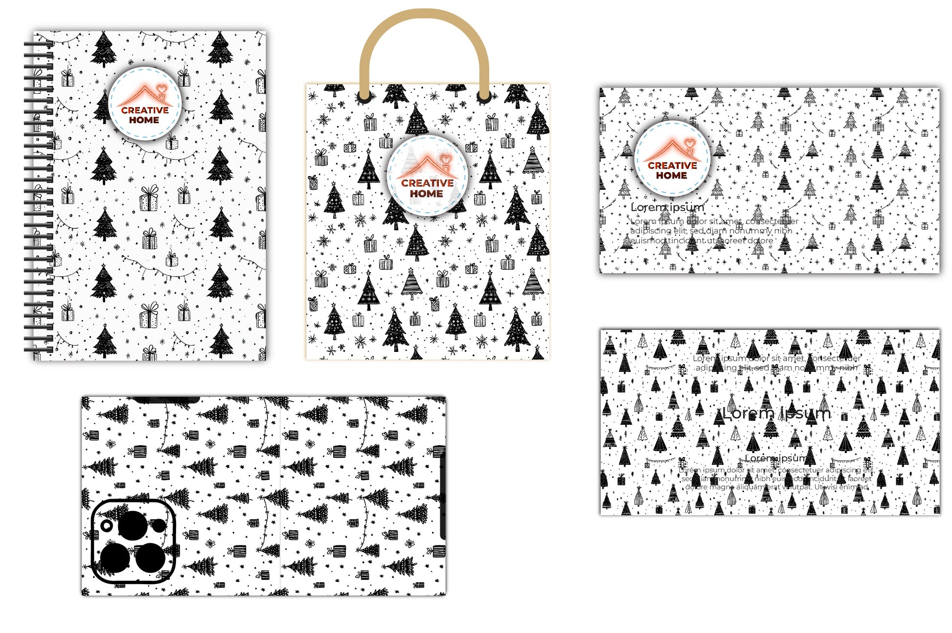 Christmas Trees & Presents Clipart Bundle - CraftNest - Digital Crafting and Art