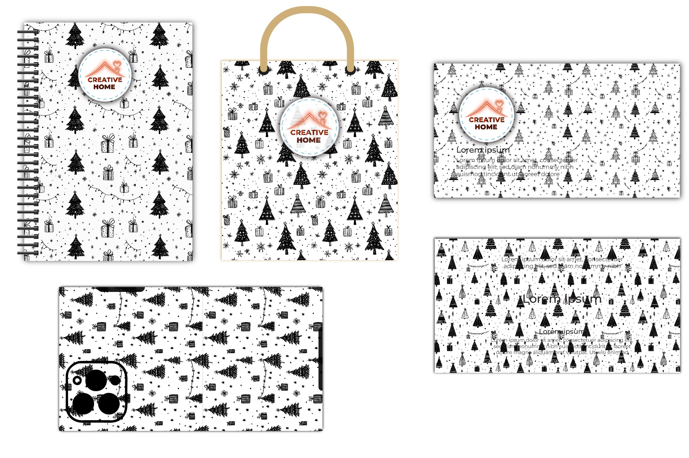 Christmas Trees & Presents Clipart Bundle - CraftNest - Digital Crafting and Art