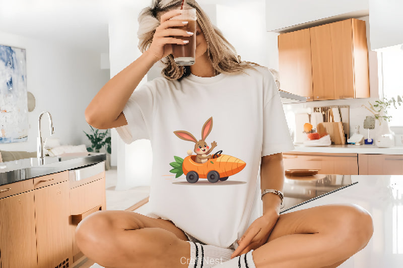 Easter Bunny Carrot Car Clipart Bundle - CraftNest - Digital Crafting and Art