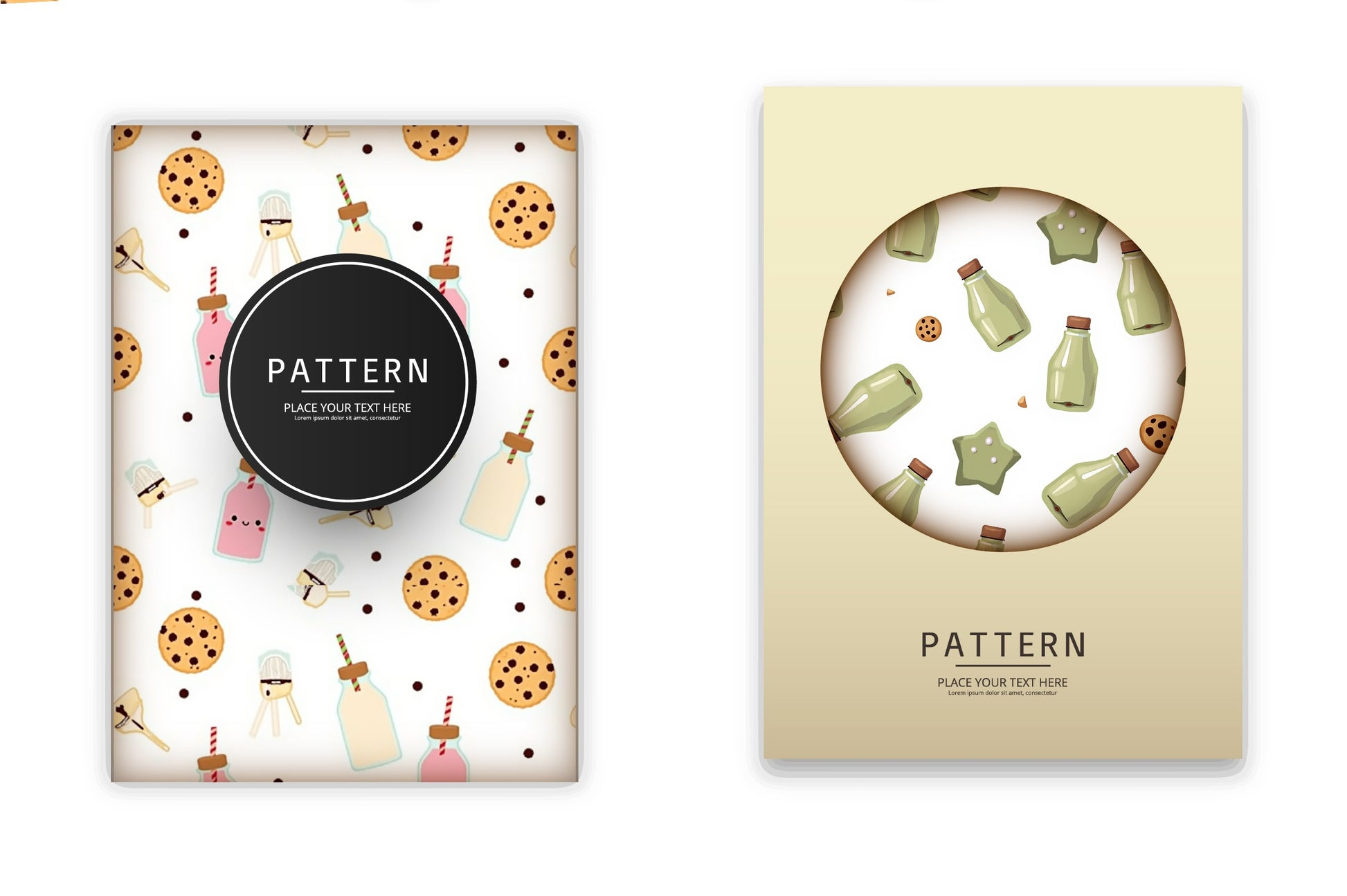 Milk & Cookies Vintage Pattern Clipart Bundle - CraftNest - Digital Crafting and Art