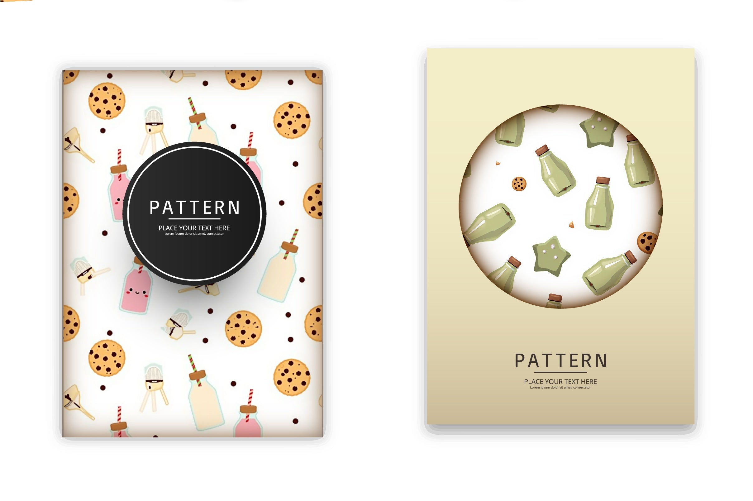 Milk & Cookies Vintage Pattern Clipart Bundle - CraftNest - Digital Crafting and Art