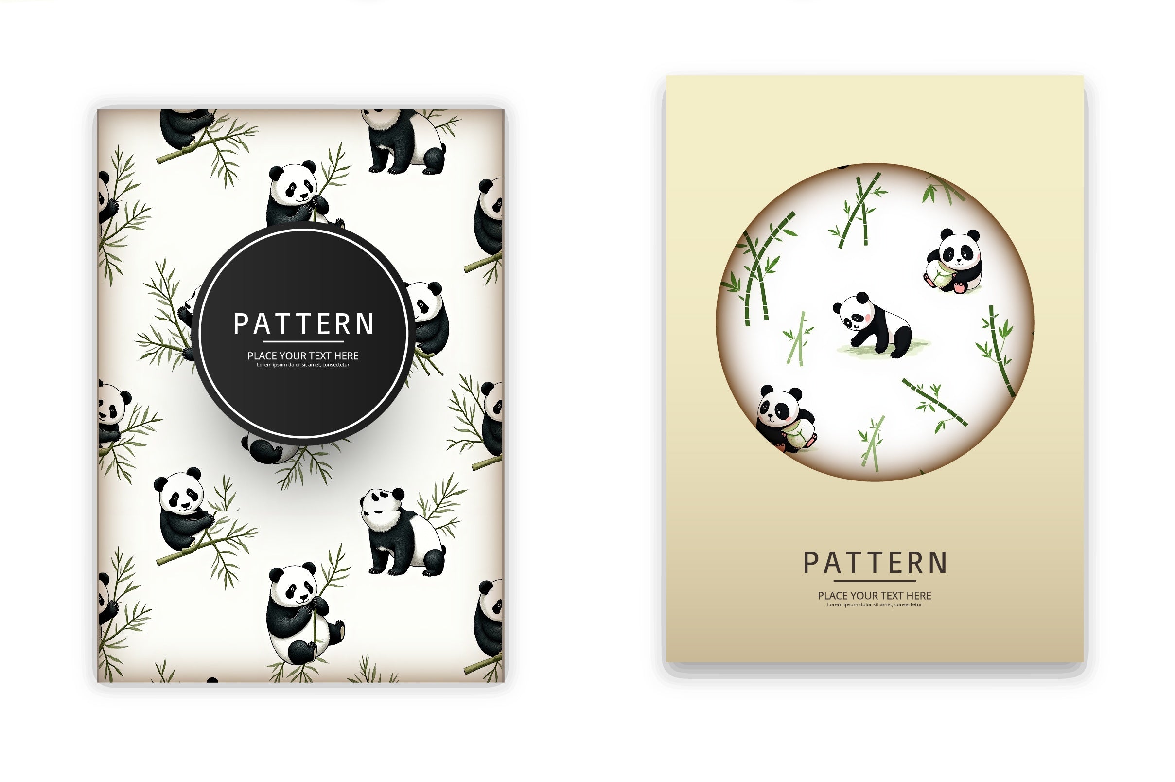 Cute Bamboo Munching Pattern Clipart Bundle - CraftNest - Digital Crafting and Art