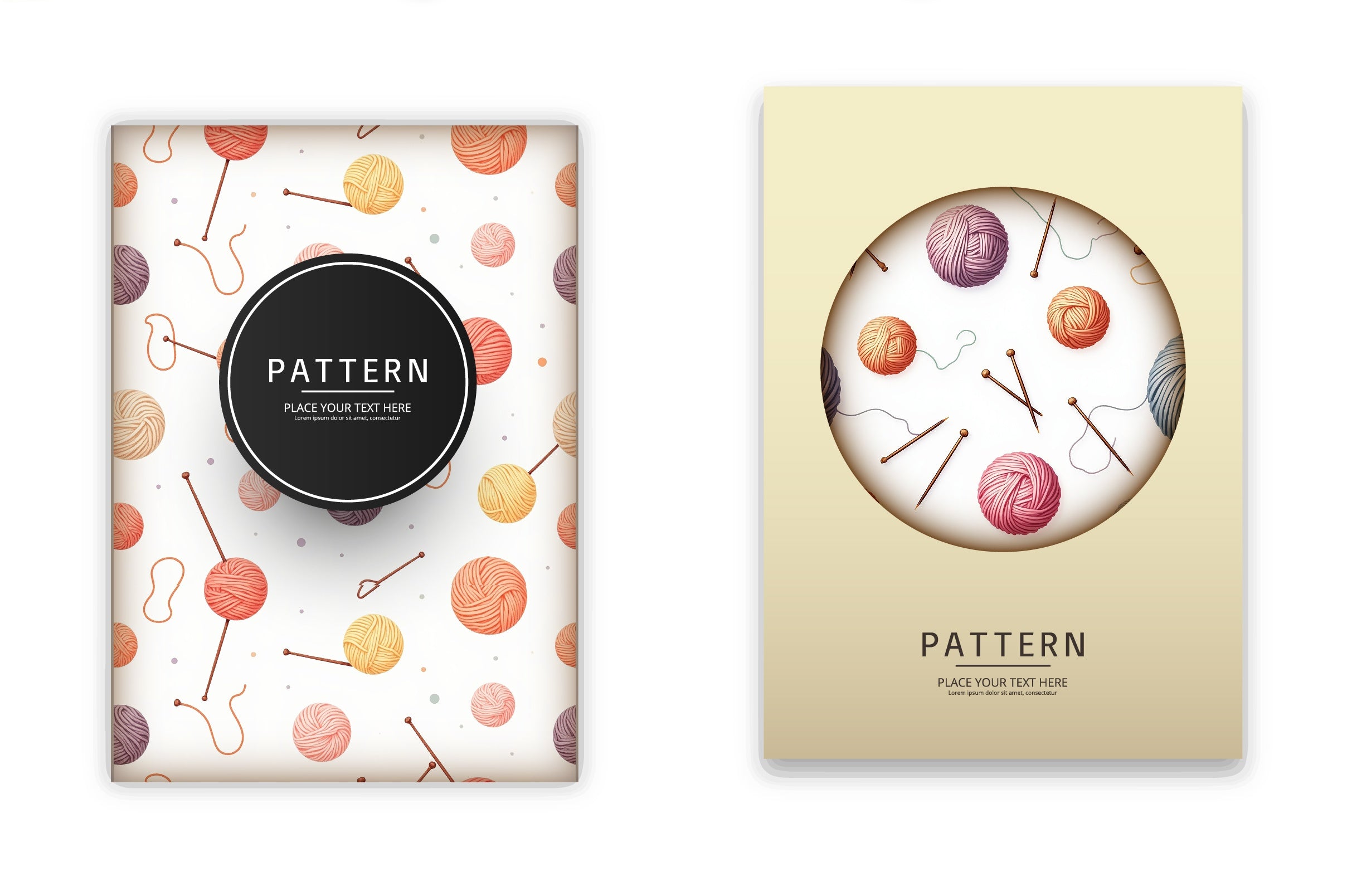 Cozy Yarn & Needle Pattern Clipart Bundle - CraftNest - Digital Crafting and Art