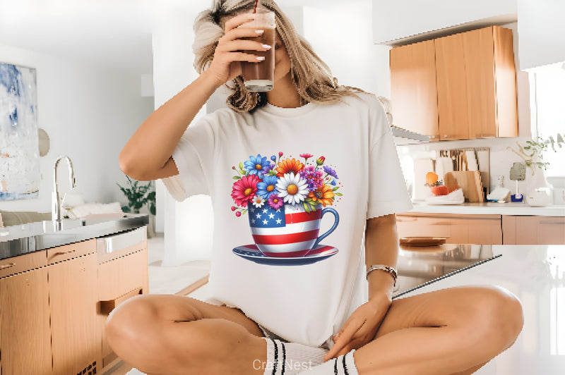 American Tea Cup Flowers Clipart Bundle - CraftNest - Digital Crafting and Art