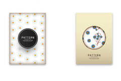 Blue Orange Floral Pattern Digital Paper - CraftNest - Digital Crafting and Art