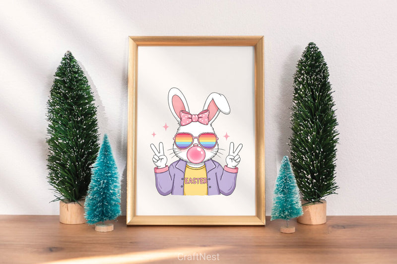 Hipster Easter Bunny Clipart Bundle - CraftNest - Digital Crafting and Art