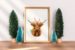 Happy Easter Heifer Cow Clipart Bundle - CraftNest - Digital Crafting and Art