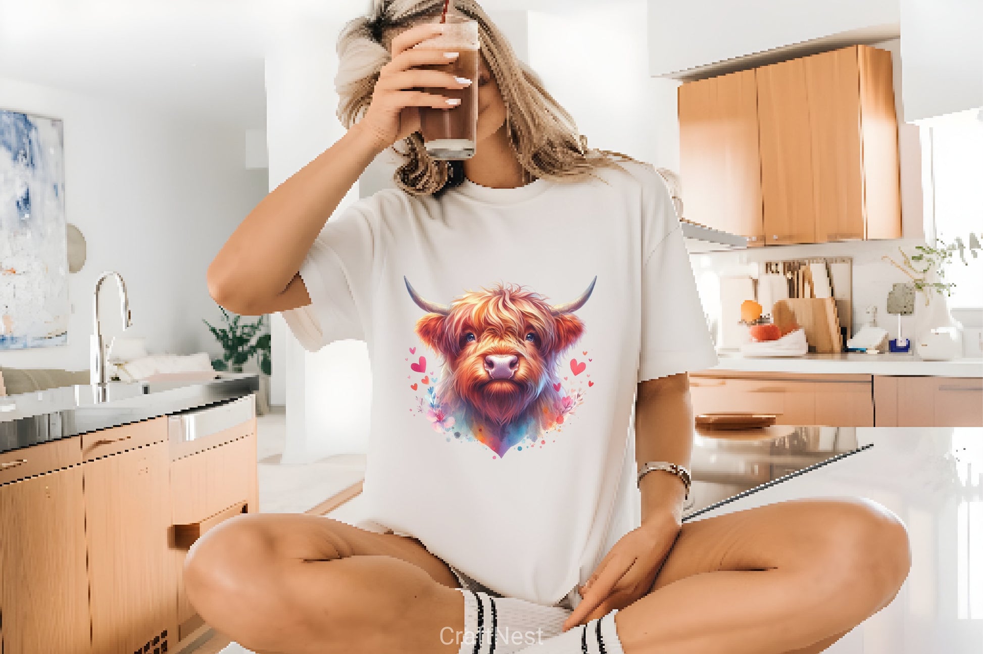 Valentine Highland Cow Clipart Bundle - CraftNest - Digital Crafting and Art