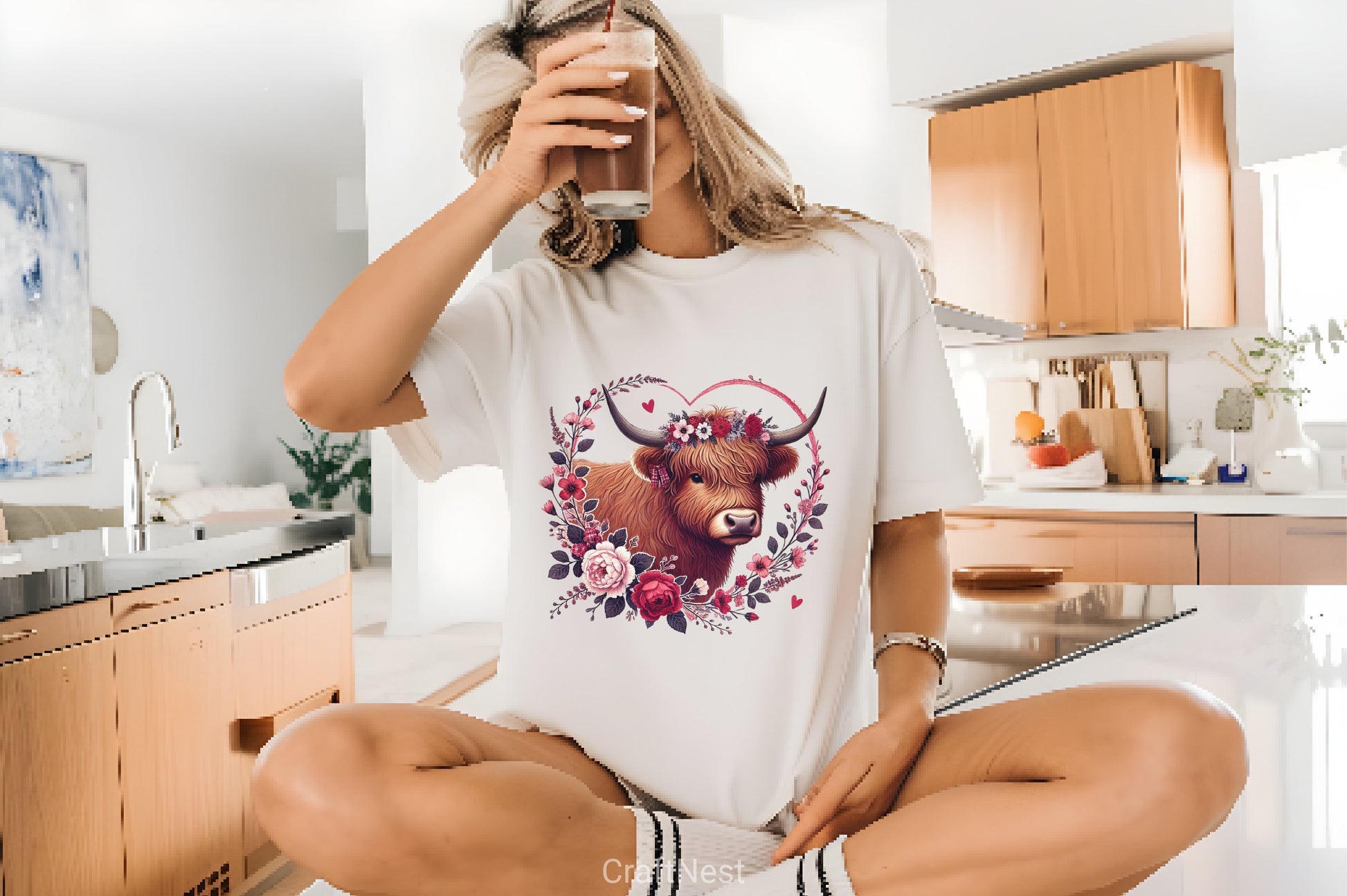 Valentine's Highland Cow Clipart Bundle 29 - CraftNest - Digital Crafting and Art