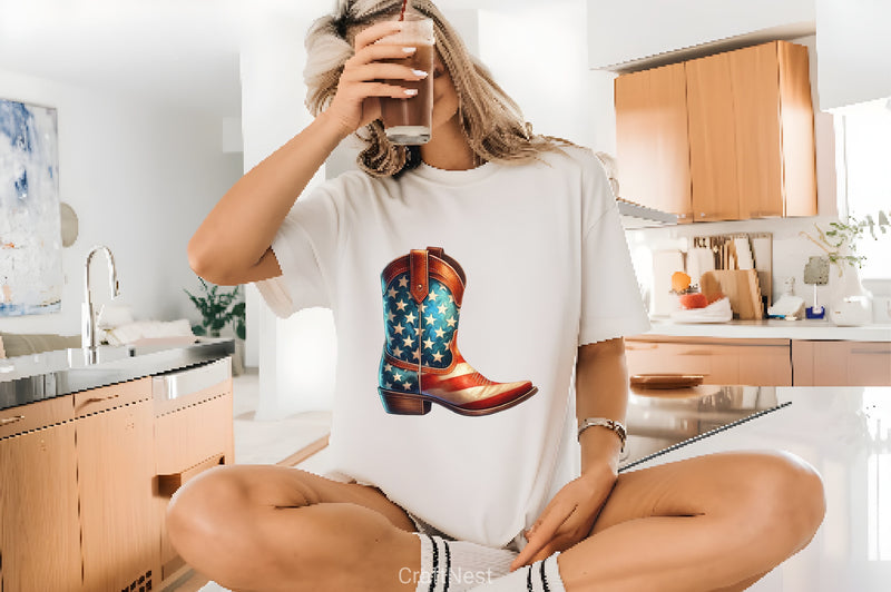 4th of July Cowboy Boot Clipart Bundle - CraftNest - Digital Crafting and Art