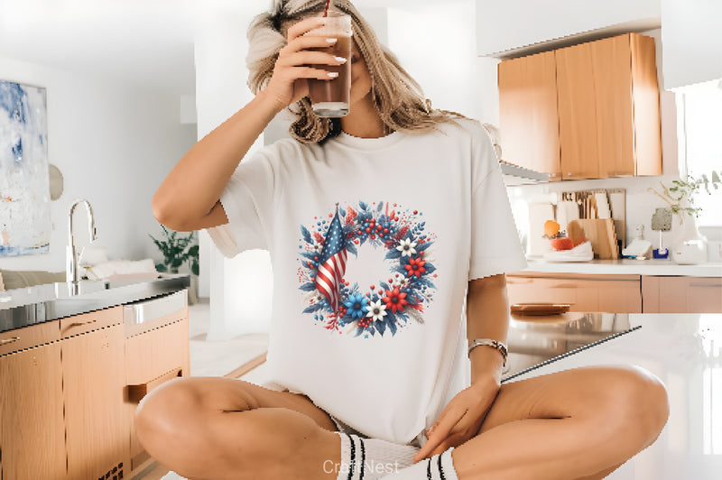 4th of July Wreath Clipart Bundle - CraftNest - Digital Crafting and Art