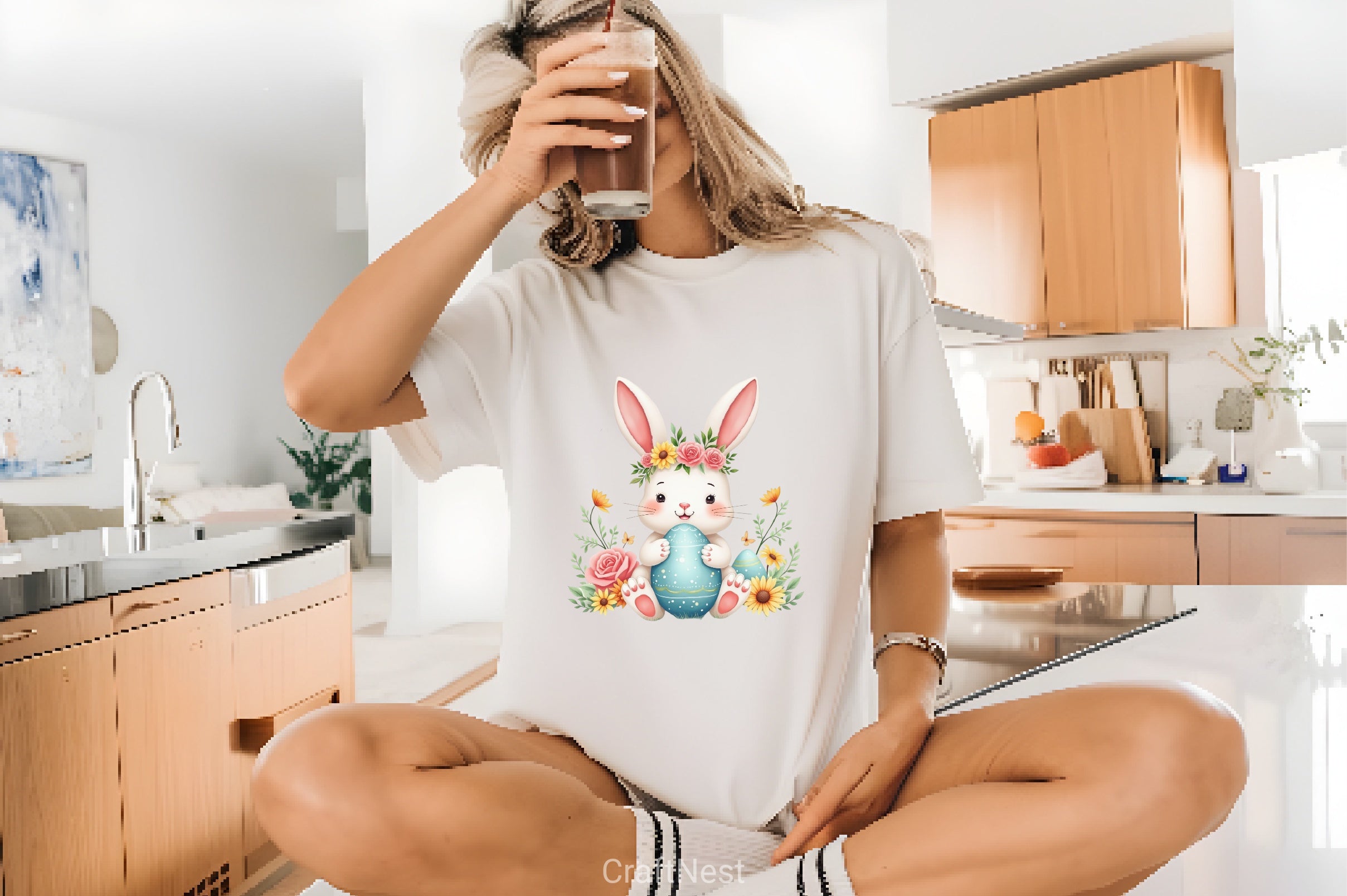 Cute Bunny Easter Clipart Bundle - CraftNest - Digital Crafting and Art