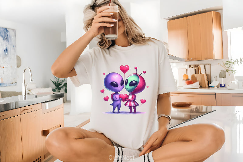 Valentine Aliens Clipart Bundle - CraftNest - Digital Crafting and Art