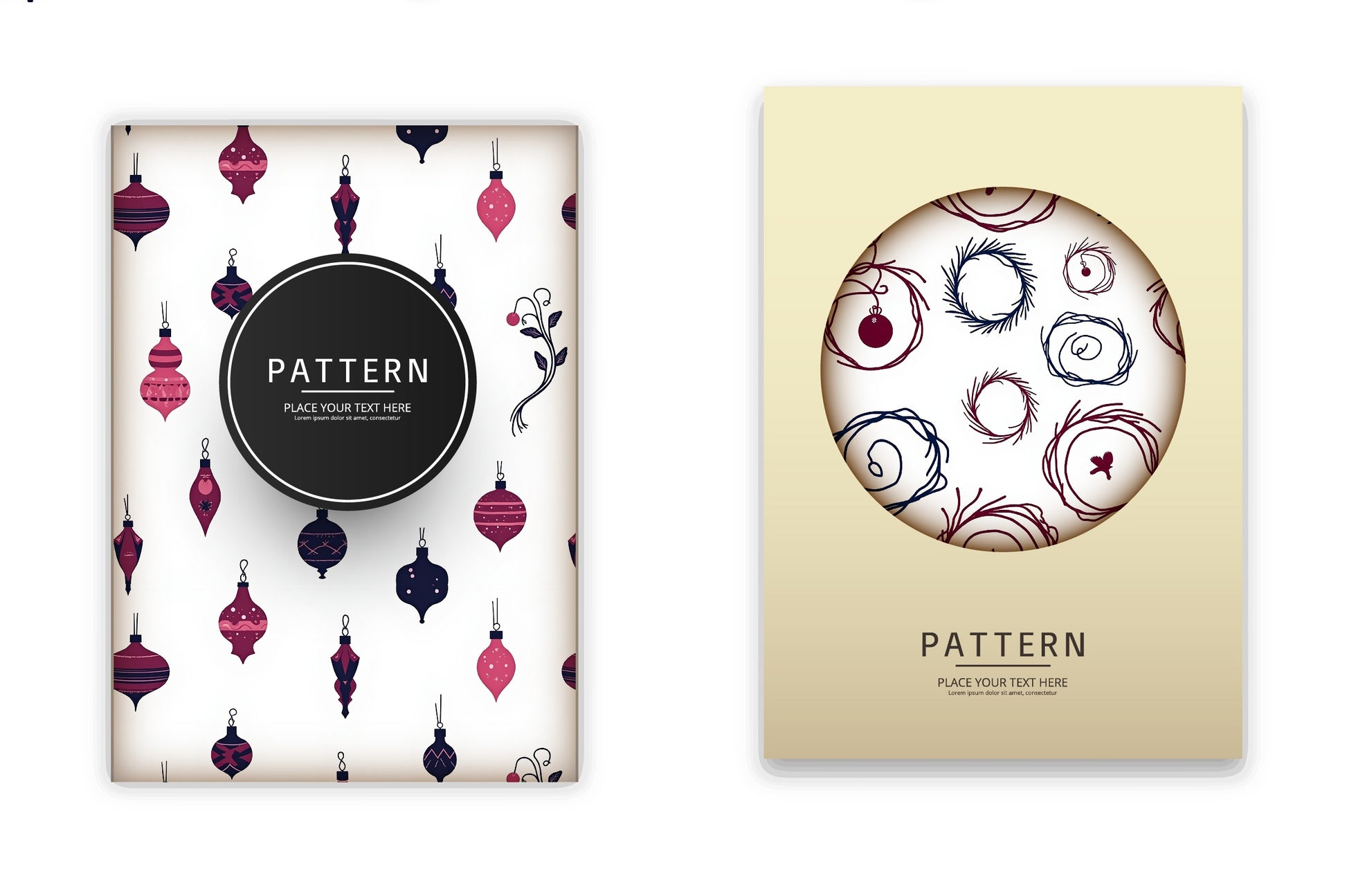 Navy & Berry Xmas Pattern Clipart Bundle - CraftNest - Digital Crafting and Art