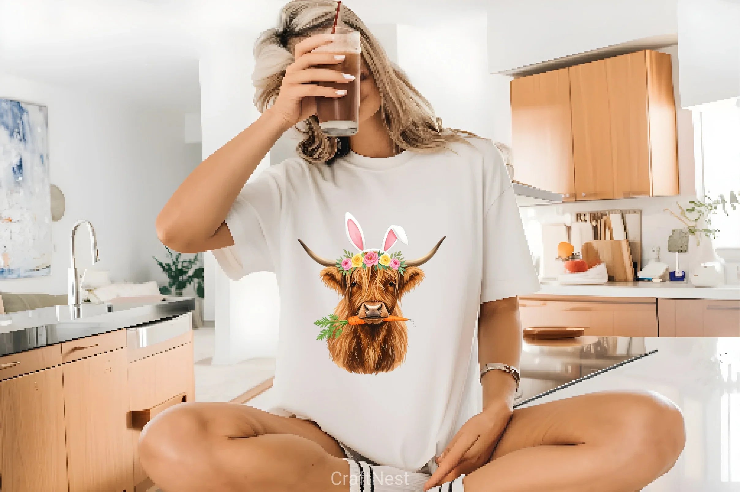 Happy Easter Heifer Cow Clipart Bundle - CraftNest - Digital Crafting and Art