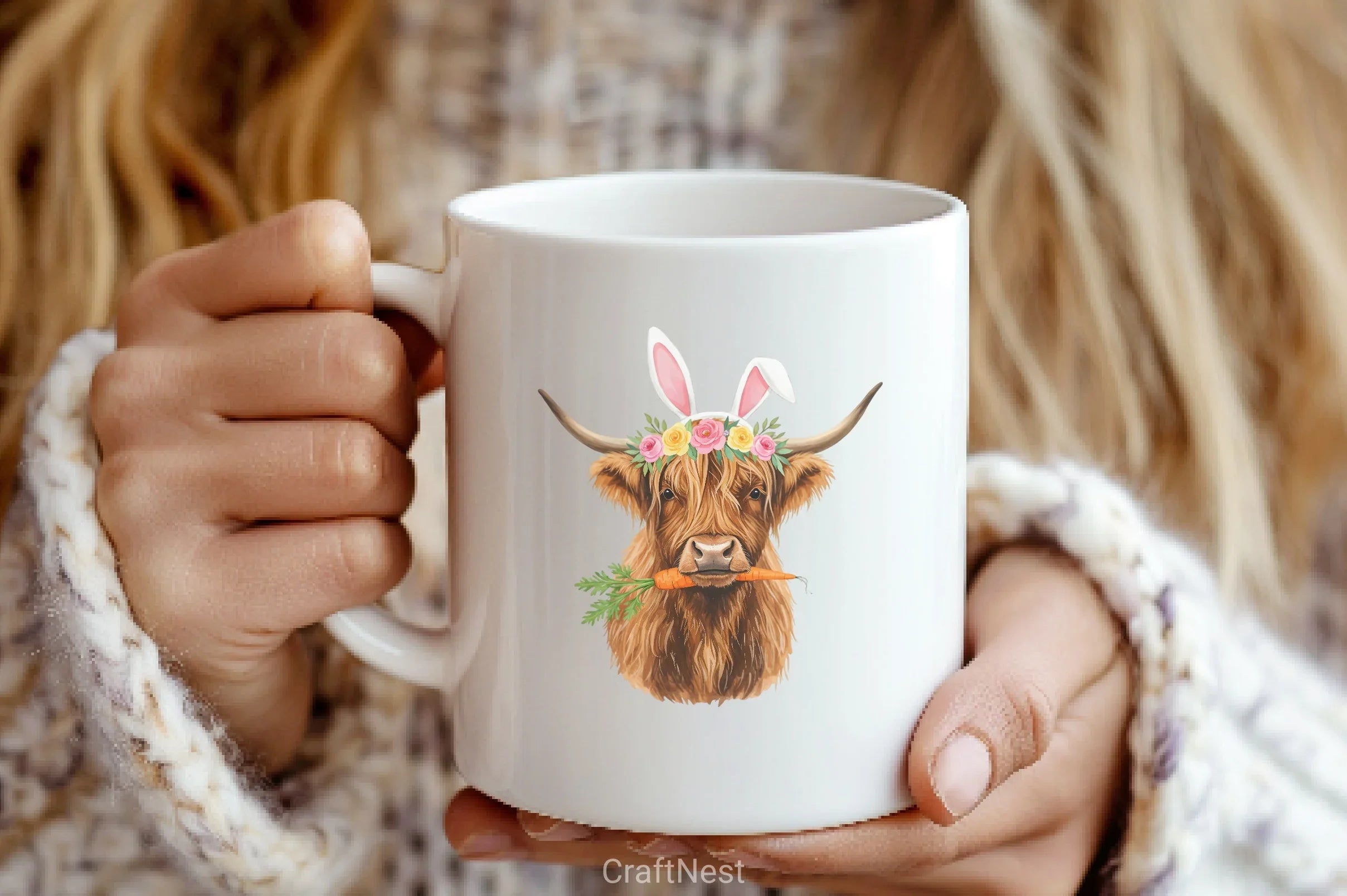 Happy Easter Heifer Cow Clipart Bundle - CraftNest - Digital Crafting and Art