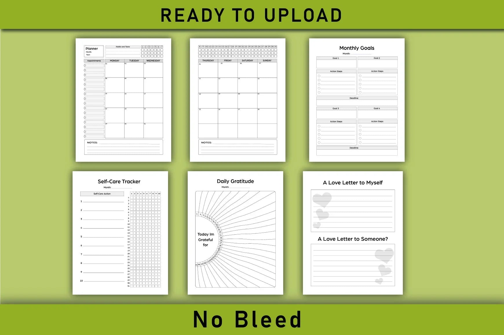 Self Care & Gratitude Planner for Women - Printable Planner - CraftNest - Digital Crafting and Art