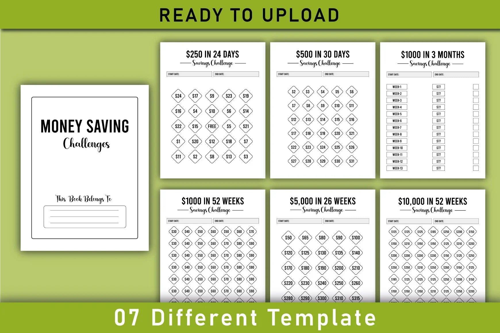 Money Saving Challenges Planner - CraftNest - Digital Crafting and Art