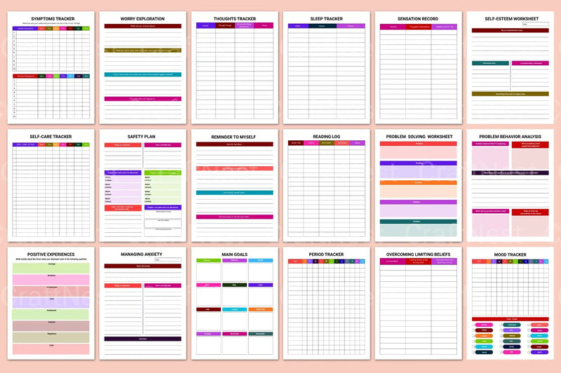 Mental Health Planner for Improved Well-being - CraftNest - Digital Crafting and Art