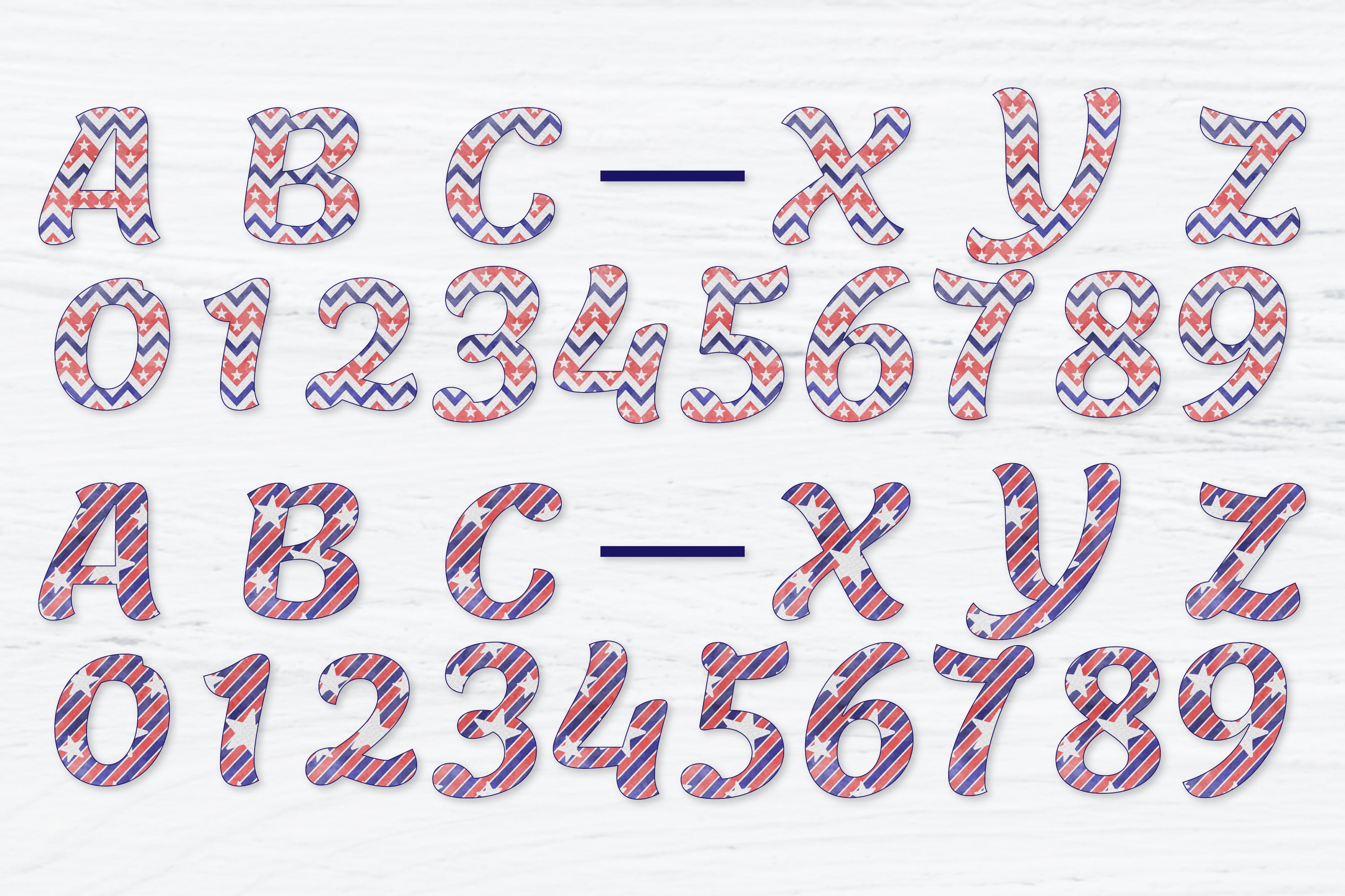 3182 Alphabet & Number Clipart SVG Bundle