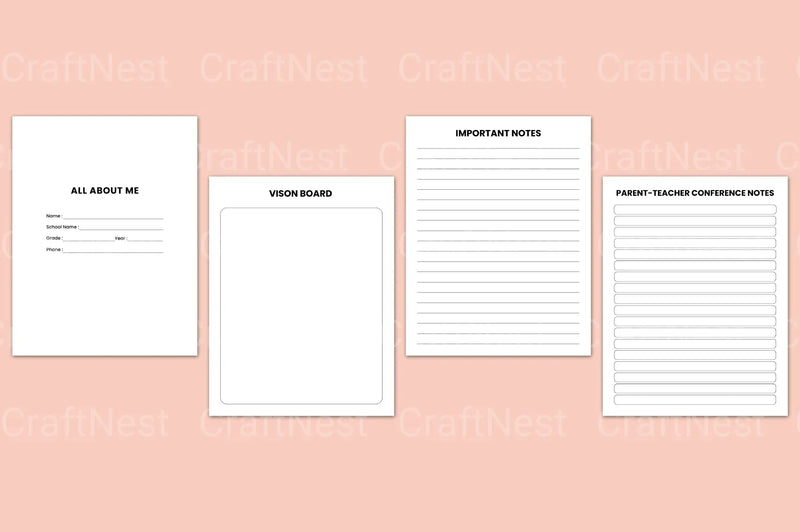 Teacher Lesson Planner Organizer - CraftNest - Digital Crafting and Art