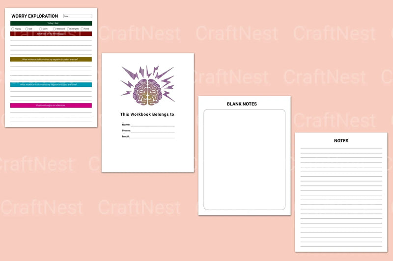 Mental Health Planner for Improved Well-being - CraftNest - Digital Crafting and Art