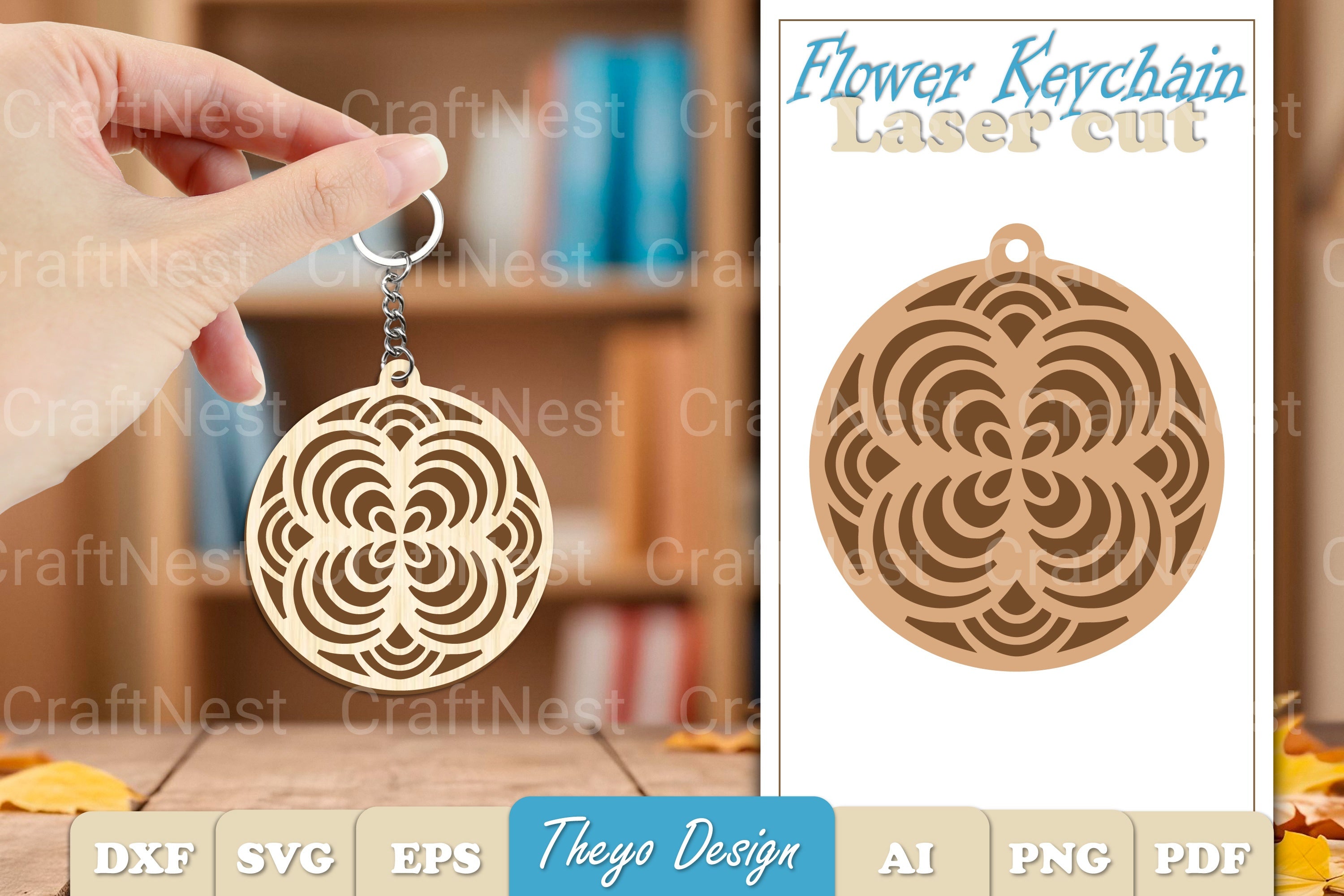Flower Mandala Keychain SVG Bundle