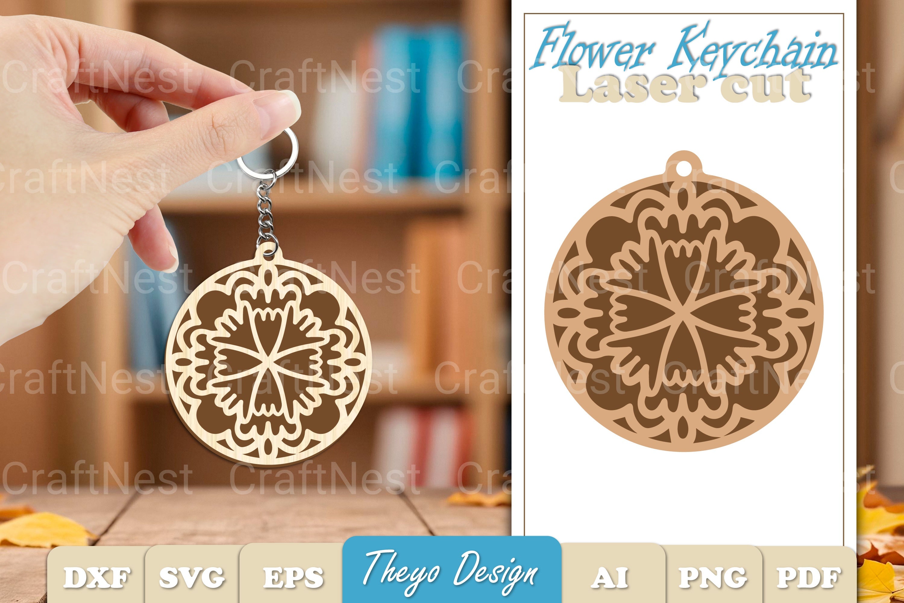 Flower Mandala Keychain SVG Bundle