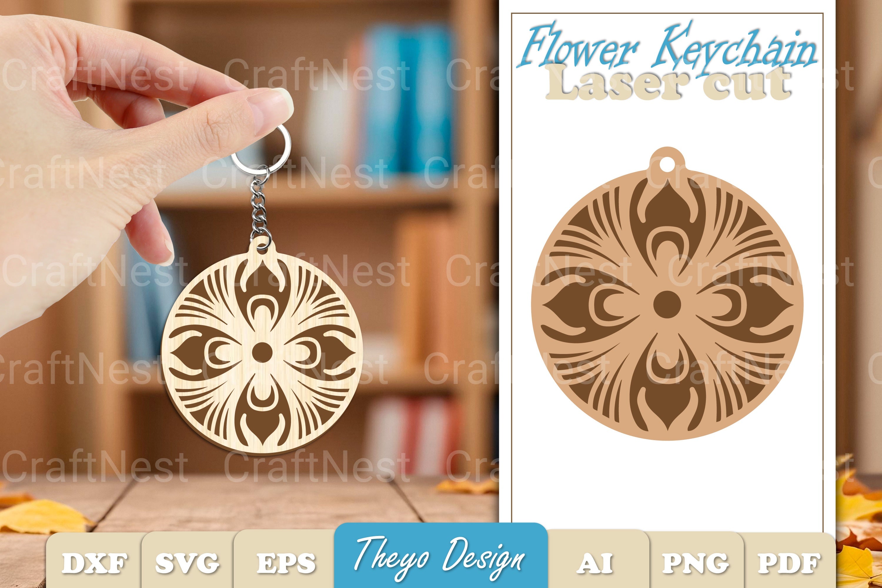 Flower Mandala Keychain SVG Bundle