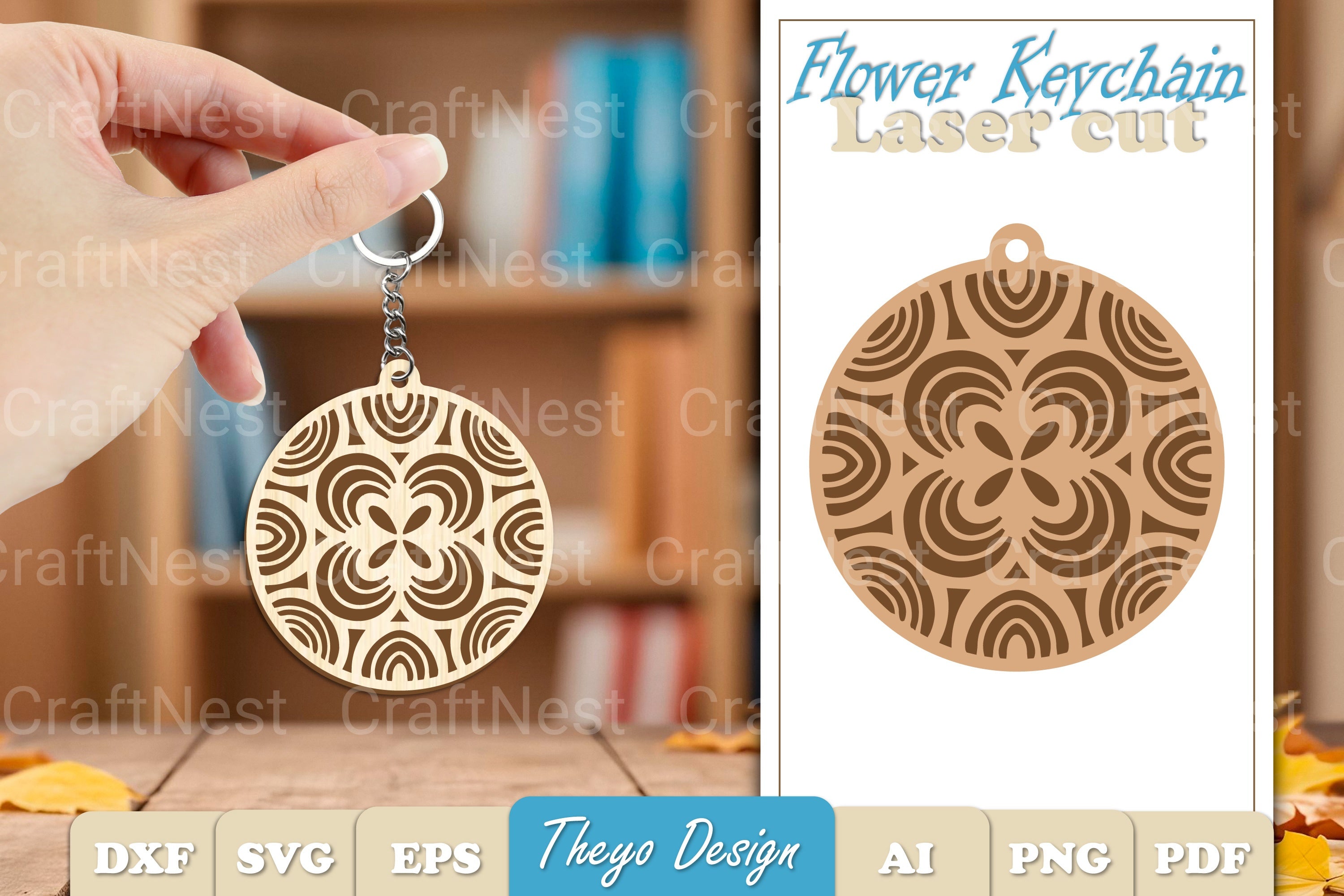 Flower Mandala Keychain SVG Bundle