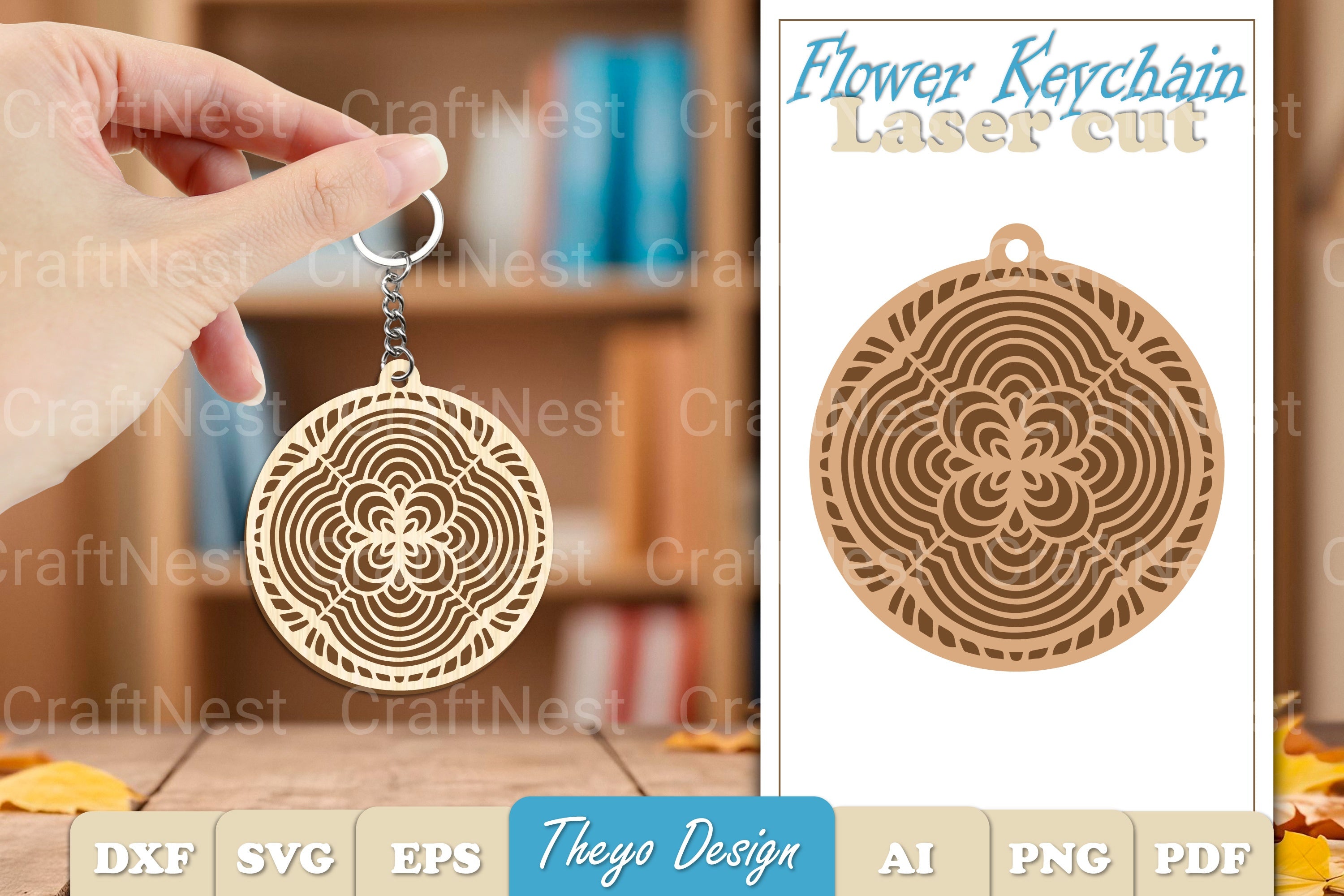 Flower Mandala Keychain SVG Bundle
